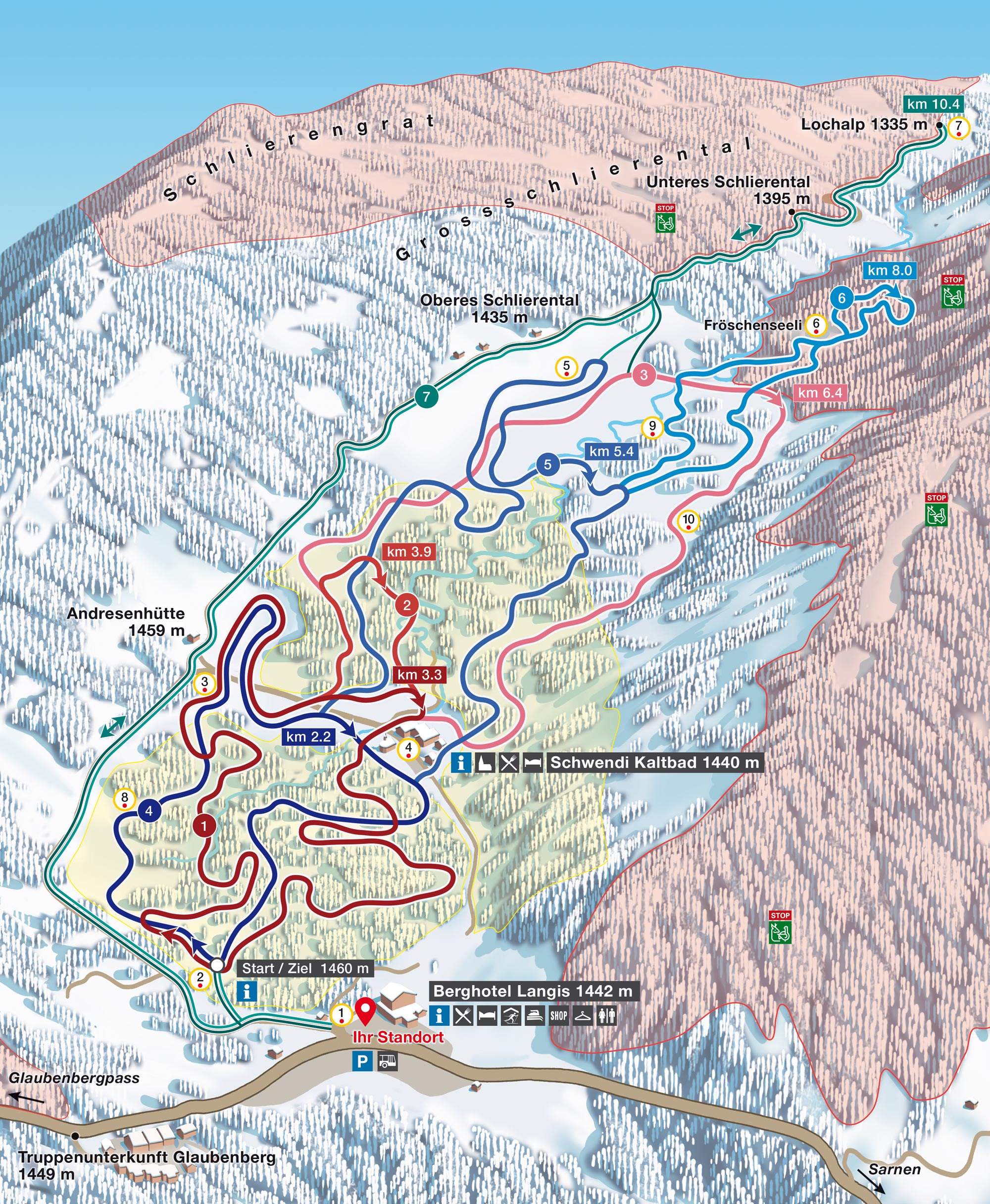 Langis Winter Langlauf Loipe Ski Trail Map