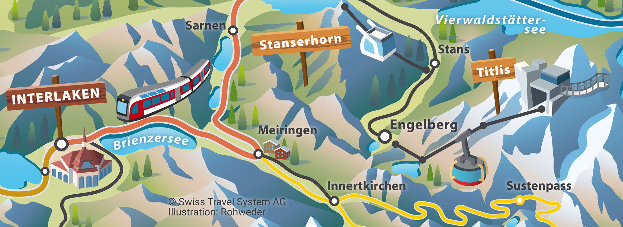 Engelberg Illustration Karte