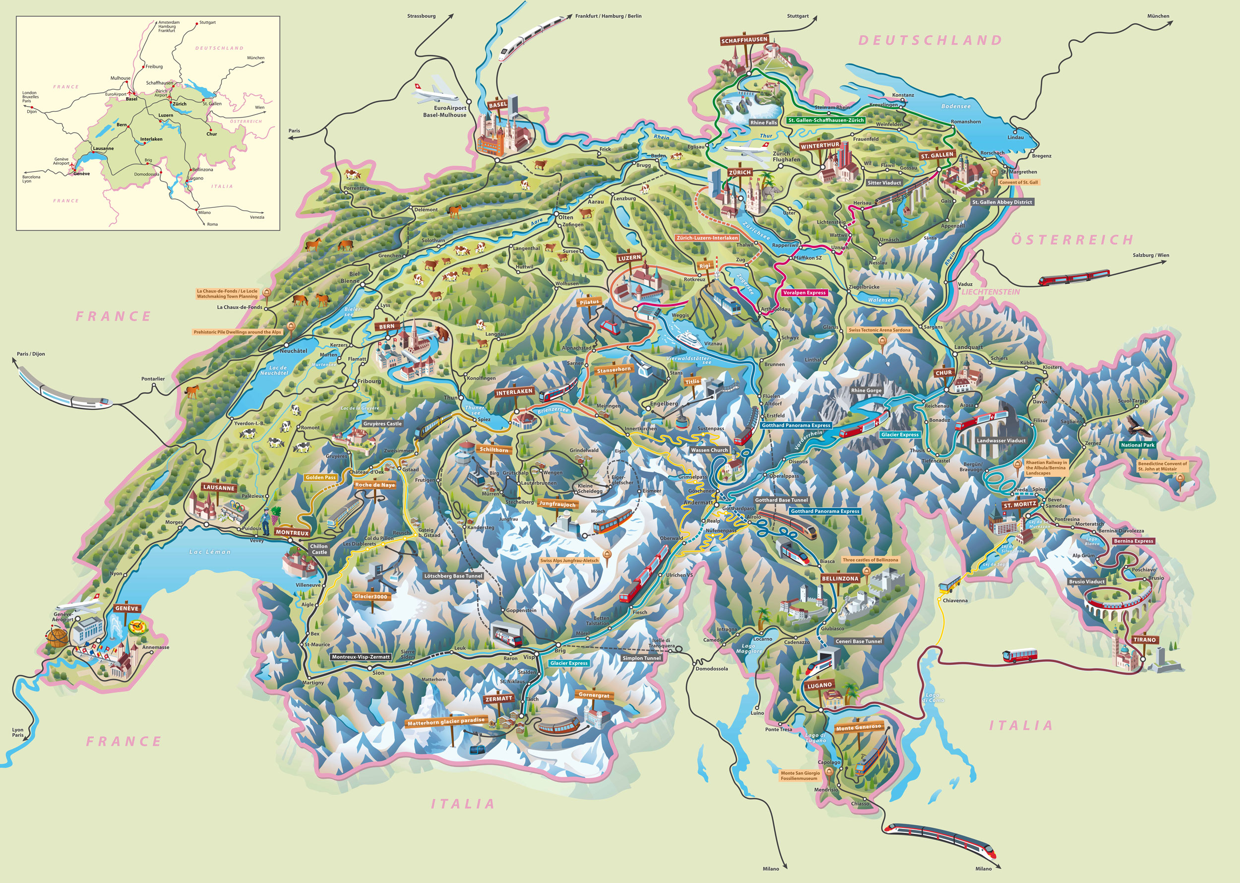 Swiss Travel System Tourist Map