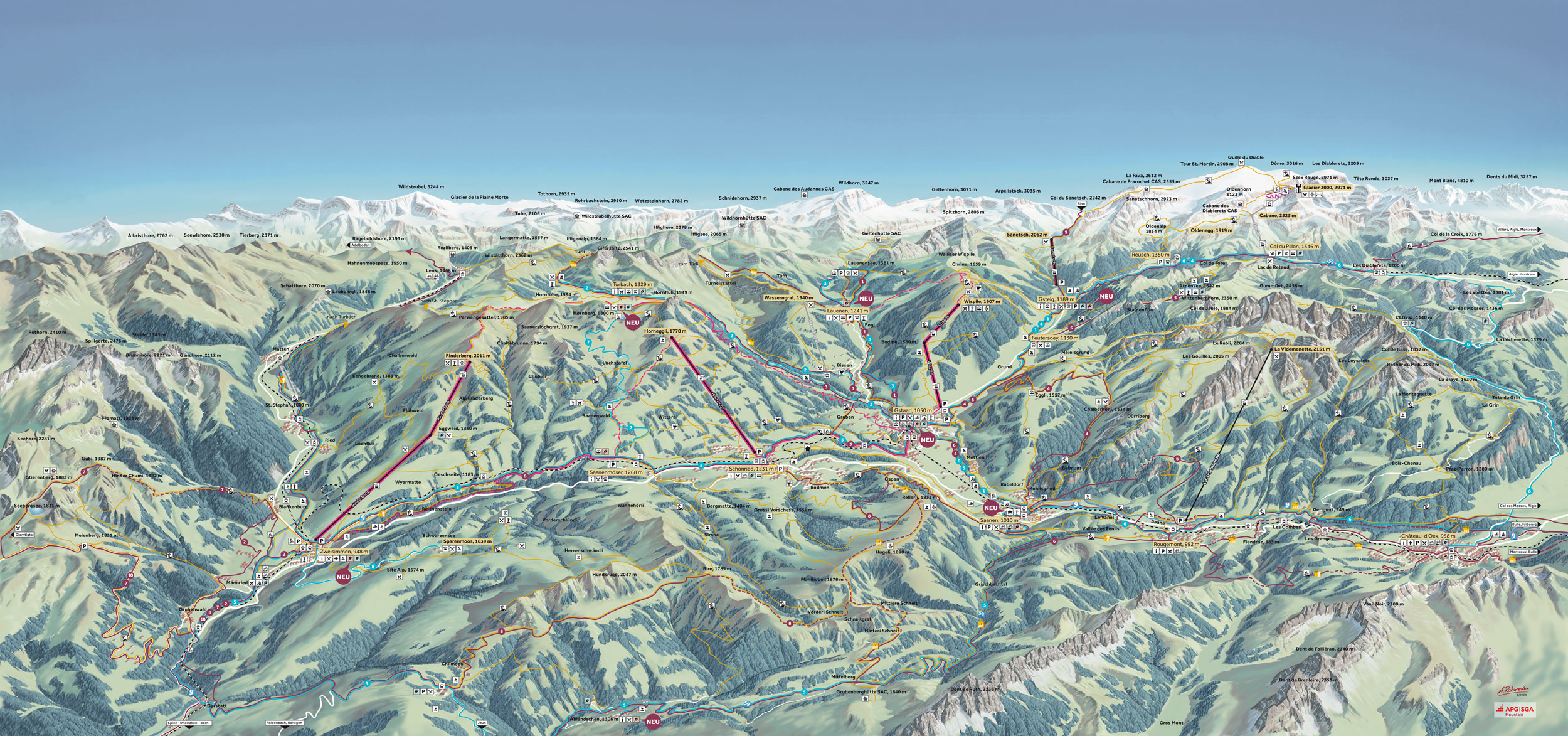 Gstaad Bike Karte Map