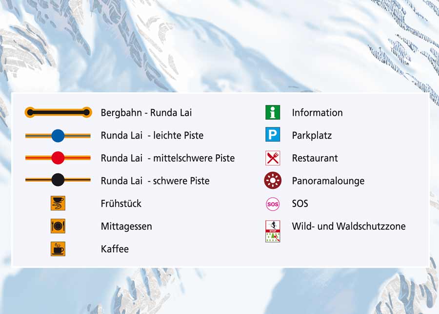 Lenzerheide Runda Lai Winter Panoramakarte - Legende