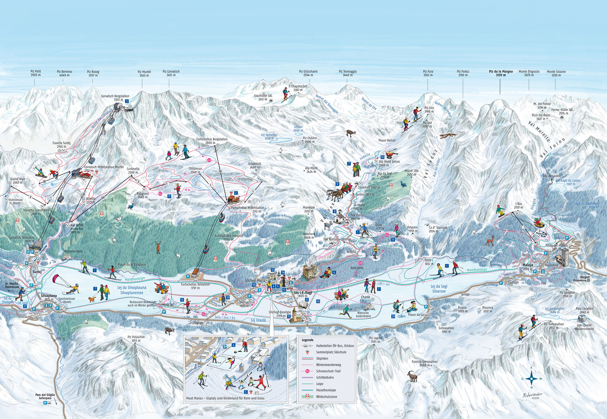 Sils Winter Panoramakarte